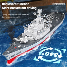 Load image into Gallery viewer, 23.6&quot; Inch Remote Controlled Warship Battleship10km/h 4WD 2.4G RC Controlled Ship 1:390 Scale On Water Lakes Pools Exhibits Models
