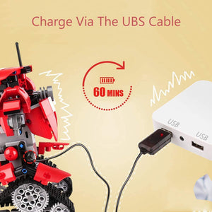 Building Blocks RC Robot App Controlled Toy, Remote Control STEM Robot Toy, DIY Robotics  (Red)