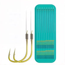 Load image into Gallery viewer, #2 &amp; #3 Pre-Tied Double Hook Fishing Rigs for Small Fish Trout Hooks, 20 Sets (40 fishHooks), Saltwater Freshwater Snelled Hooks Kit fluke Hooks, Ready-to-Fish Tackle Lorumox snelled Fishing Hooks
