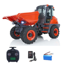 Load image into Gallery viewer, 4X4 RC Hydraulic Articulated Dumper Truck 1:14 AOUE 6MDX RC Constructions Vehicles Model Light Sound I6S Radio Controller Red

