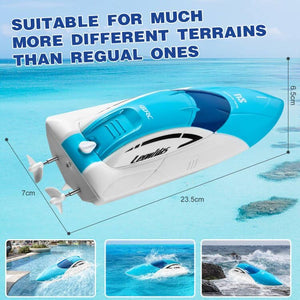 RC Boat, 2.4GHz High Speed Remote Control Boat for Pool and Lake, with 2 Rechargeable Batteries, Blue