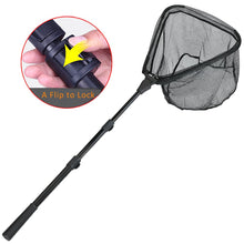 Load image into Gallery viewer, Fishing Landing Net with Telescoping Pole Handle Extends to 63 inches, Carbon Fiber Handle Extended from 23.6 inches to 47 inches
