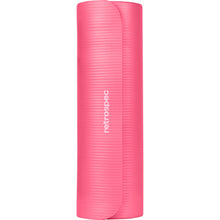 Load image into Gallery viewer, Retrospec Solana Yoga Mat 1" Thick w/Nylon Strap for Men &amp; Women - Non Slip Exercise Mat for Home Yoga, Pilates, Stretching, Floor &amp; Fitness Workouts - Pink Dahlia
