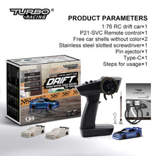 Load image into Gallery viewer, Turbo Racing 1:76 Scale Drift RC Car with Gyro Mini Full Proportional RTR 2.4GHZ Remote Control with 2 Replaceable Body Shell
