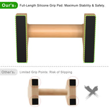 Load image into Gallery viewer, Parallettes Bars, Wood Push Up Bars Handstand Bar with Non-Slip Base, Wooden Calisthenics Equipment for Home Fitness Training, Push Up Stands Handle for Floor Workouts, Supports 600 lbs
