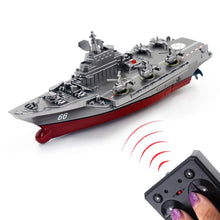 Load image into Gallery viewer, Military Remote Control Aircraft Carrier Model RC Boat Ship Speedboat Yacht Electric Water Toy - Silver (2.4G No Antenna)
