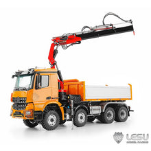 Load image into Gallery viewer, 1/14 8X8 3348 RC Hydraulic Dump Truck 3-Ways Remote Control Crane Tipper 2Speed Gearbox Light Sound System
