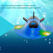 Load image into Gallery viewer, Mini RC Submarine Boat, Remote Control Waterproof Diving Toy for Kids (Blue)
