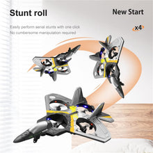 Load image into Gallery viewer, 2025 V17 Jet Fighter Stunt RC Airplane -【New Version】RC Plane, 2.4GHz Remote Control Airplane, 360° Stunt Spin Remote (Blue)
