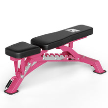 Load image into Gallery viewer, RitFit Adjustable/Foldable Utility Weight Bench for Home Gym, Weightlifting and Strength Training - Bonus Workout Poster with 35 Total Body Exercises, PINK
