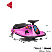 Load image into Gallery viewer, 24V Electric Drifting Go Kart for Kids, Outdoor Ride On Toy, High/Low Speed Switch, Electric Go-Kart for Ages 3+ (Pink)

