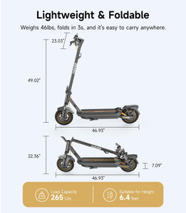 Electric-Scooter-Adults, e Scooter GT3, Fast 20 Mph, 700w 500w Motor with Suspension, Long Range 30 Miles, 10 inch Tires All Terrain