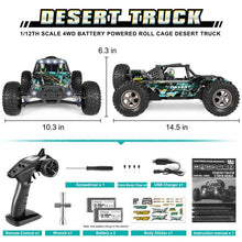 Load image into Gallery viewer, Remote Control Truck 1:12 Scale RC Buggy 550 Motor Upgrade Version 42KM/H High Speed RC Cars, Electric Powered 4X4 Off-Road
