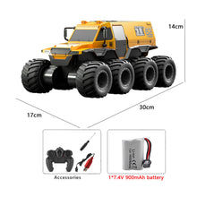 Load image into Gallery viewer, Amphibious Remote Control Car, 8WD RC Cars, 2.4GHz Remote Control Boat, Waterproof Off Road RC Monster Truck (Yellow)
