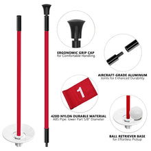 Load image into Gallery viewer, Foldable Portable Golf Flagstick (White) - Sectional Pin with Putting Flag, Great for Backyard Practice &amp; Home Yard Golf Setup
