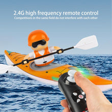 Load image into Gallery viewer, RC Boat for Kids, Remote Control Boat with LED Lights, 2.4GHz Simulated RC Kayak Boat with Paddle (Blue)
