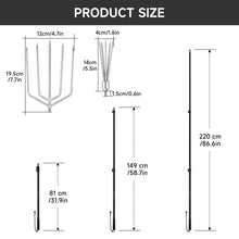 Load image into Gallery viewer, SANLIKE 8ft Fishing Harpoon Spear Gaff Gig, Frog Flounder Fork Hook, Grey
