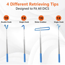 Load image into Gallery viewer, Daily Favorites DF 4-in-1 Disc Golf Retriever Pole - 16-ft Telescopic Stainless Steel, Disc Golf Disc Retriever with Hooks Suction-Cup Carry Bag - Disc Golf Accessories for Water Trees Bushes.
