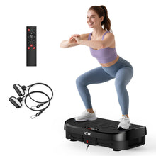 Load image into Gallery viewer, HTM Curved Vibration Plate Exercise Machine, Whole Body Shake Plate with 150W Motor &amp; Resistance Band, 330lbs Weight Capacity, 120 Speeds, Low Noise Vibration Board for Weight Loss, Home Fitness
