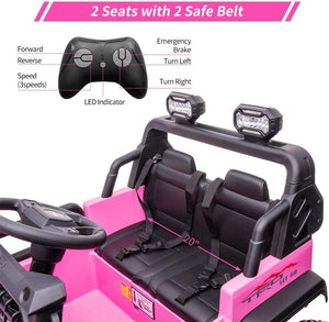 12V Kids Ride-On 2 Seaters Electric Car with Remote Control Battery-Powered Electric Vehicle 2x120W Motors