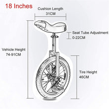 Load image into Gallery viewer, 18&quot; Adjustable Height Balance Unicycle for Learning, Training, Weight Loss &amp; Physical Fitness – Safe &amp; Comfortable Design
