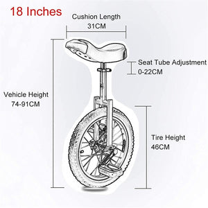 18" Adjustable Height Balance Unicycle for Learning, Training, Weight Loss & Physical Fitness – Safe & Comfortable Design