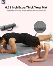 Load image into Gallery viewer, KEEP Non-Slip Large Yoga Mat,Extra Long and Wide Exercise &amp; Fitness Mat( 72"Lx32"Wx7mm Thick) with Free Carrying Strap, Pilates &amp; Home Workout, Classic Grey
