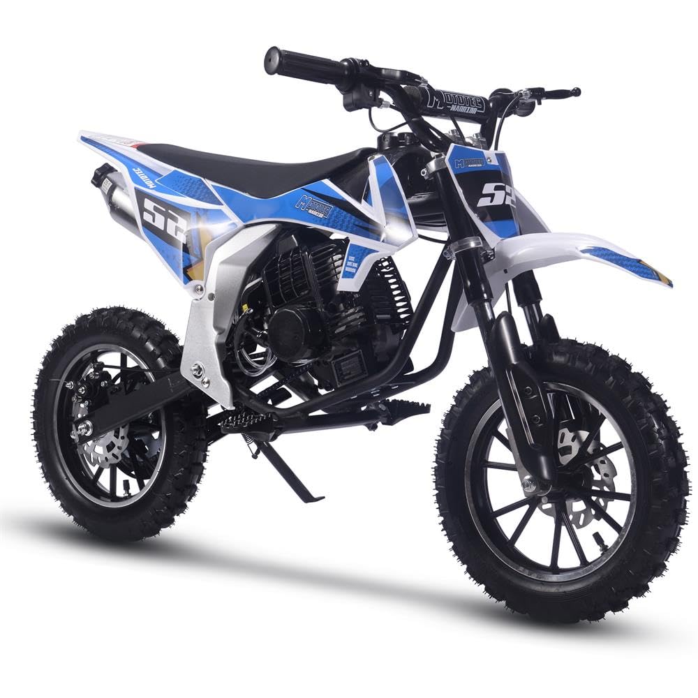 Warrior 52cc 2-Stroke Kids Gas Dirt Bike Black (Blue)