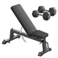 Load image into Gallery viewer, HANDBODE Adjustable Weight Bench for Full Body Workout, 1300 lb Weight Capacity Bench Press Bench of Home Gym Strength Training, Incline Upright Flat Utility Workout Bench with 25 lb Dumbbells
