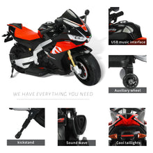 Load image into Gallery viewer, 24V Electric Dirt Bike Speed up to 16MPH, Kids Motorcycle Long Battery Life,Aprilia Licensed Ride On Motorcycle Kids 3-12 Years
