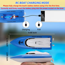 Load image into Gallery viewer, RC Boat, Remote Control Boats for Lake/Pool/Pond, 2.4 GHz High Speed Outdoor Adventure Electric Mini RC Racing Boats, Boys &amp; Girls-Blue
