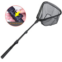 Load image into Gallery viewer, Fishing Landing Net with Telescoping Pole Handle Extends to 63 inches, Carbon Fiber Handle Extended from 23.6 inches to 47 inches
