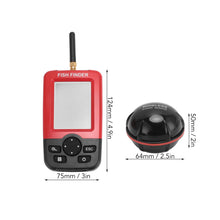 Load image into Gallery viewer, Jelquix Portable Fish Finder, LCD Screen Sonar Device, Wireless Fish Alarm with Depth Detection 0.6-36m, Ideal for All Fishing Types (Red)
