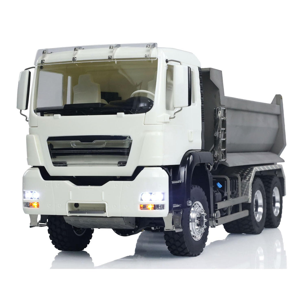 1/14 6 * 6 Front Cylinder Hydraulic Dumper Truck Tipper RC Model 540 Motor Lock Servo Light Sound System Lesu Construction Vehicle