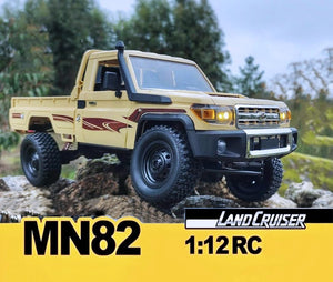 RC Truck 1/12 RC Rock Crawler 4x4 Toyota Land Cruiser Remote Control Pickup Off Road RTR 2.4GHz All Terrain with 280 Brushed Motor