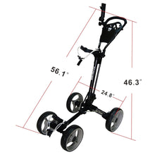 Load image into Gallery viewer, Qwik-Fold - 4-Wheel Golf Push Cart - Black/Charcoal
