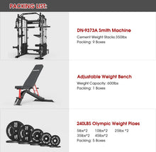 Load image into Gallery viewer, DONOW Smith Machine with Weight Stacks, Power Cage Home Gym System , Iron Weight Plates 240lbs

