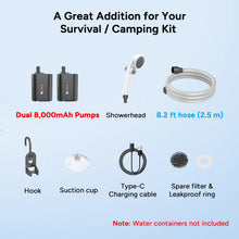 Load image into Gallery viewer, DR.PREPARE Camping Shower, 4 Gallons 20L Portable Camp Shower Bag for Camping Beach Travelling Hiking Trip, Solar Shower Outdoor with On-Off Switchable Shower Head
