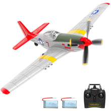Load image into Gallery viewer, 4 Channel Remote Control Airplane 2.4Ghz RC Plane with 3 Modes - Ready to Fly P51 Mustang RC Airplane RTF for Beginners Adults (Red)
