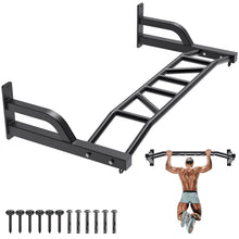 Load image into Gallery viewer, SELEWARE 48'' Multi-grip Pull Up Bar with Hangers - Black
