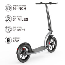 Load image into Gallery viewer, Electric Scooter - Electric Scooter for Adults - 16&quot; Pneumatic Tires - 31 Miles Long Range &amp; 23Mph Folding Commuter Electric Scooter
