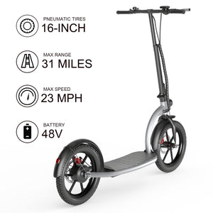 Electric Scooter - Electric Scooter for Adults - 16" Pneumatic Tires - 31 Miles Long Range & 23Mph Folding Commuter Electric Scooter