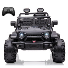 Load image into Gallery viewer, 24V Kids Ride On Car with Remote Control, 2 Seats 20“ Extra Large Seat Wide Truck, 7Ah Battery Electric Vehicle (Black)
