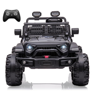 24V Kids Ride On Car with Remote Control, 2 Seats 20“ Extra Large Seat Wide Truck, 7Ah Battery Electric Vehicle (Black)