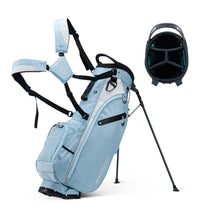 Load image into Gallery viewer, T WINSOLOGY Lightweight Golf Stand Bag with 4 Way Top Dividers for Men and Women, Only 4.5 Pounds, 8 Storage Pockets Including Cooler, Double Shoulder Straps, Womens Golf Club Bag (Sky Blue/Beige)

