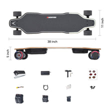 Load image into Gallery viewer, Electric Longboard Skateboard with Protective Gear, Suitable for Adults &amp; Teens Beginners, 5.2Ah/187Wh Battery, 11 to 12.5 Miles Range
