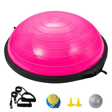 Load image into Gallery viewer, VEVOR 26-inch Half Exercise Ball Trainer, 1500 lbs Capacity Balance Ball, Includes Resistance Bands -Pink
