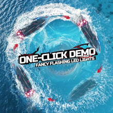 Load image into Gallery viewer, DEERC Fast Brushless RC Boat for Adults, 30+MPH 3S High Speed Remote Control Boat, Self-righting 2.4Ghz Speed Shark with LED Lights, Summer Toy Gift for Kids
