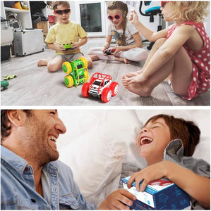 Amphibious Remote Control Car, Rechargeable RC Cars Toy 360° Flips Rotation Stunt Crawler 15KM/H