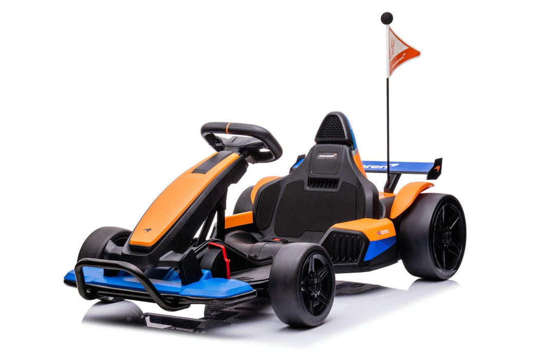 Best Ride On Cars Officially Licensed McLaren GoKart 24V for Ages 6 and Up - Electric Go Kart, Black/Orange, Large